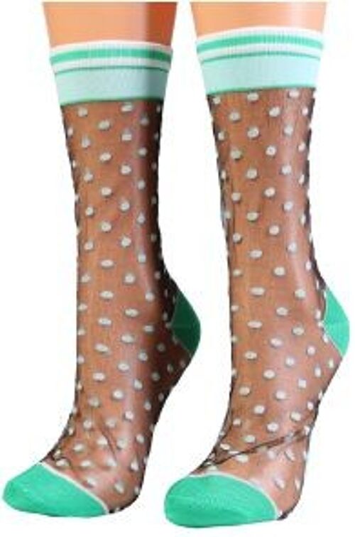 BLAKELY polka dot sheer socks size 6-9