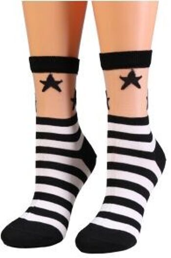 Chaussettes en coton rayé KIMBERLY taille 6-9 1