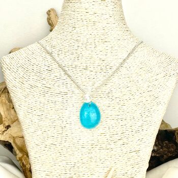 AQUA BLUE PEARL Collier Pendentif 2