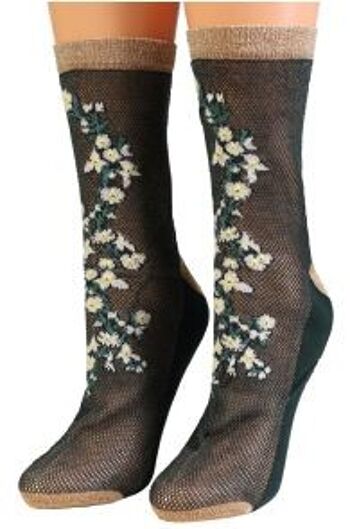 Chaussettes florales transparentes DAISY taille 6-9 5