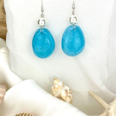 Pendientes PERLA AZUL AGUA