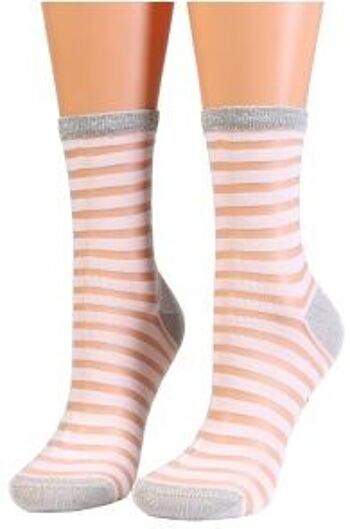 ASHLEY chaussettes à rayures transparentes taille 6-9 2