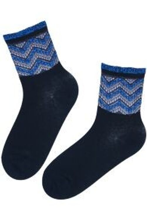 ODETTE dark blue cotton socks size 6-9