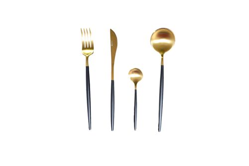 Gemeo Serwa Design Cutlery 16pcs set Gold/Black Matt
