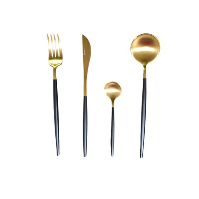 Gemeo Serwa Design Cutlery 16pcs set Gold/Black Matt