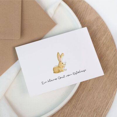 Biglietto di Pasqua - Un piccolo saluto dal coniglietto pasquale | Biglietto d'auguri