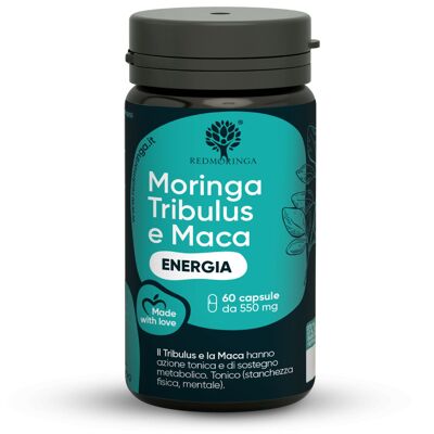 Nahrungsergänzungsmittel aus Moringa, Tribulus und Maca, Energie