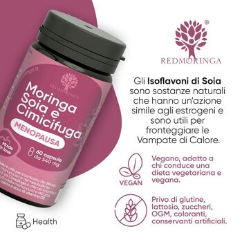 Complément Alimentaire Isoflavones de Soja, Cimicifuga, Moringa, Ménopause 3