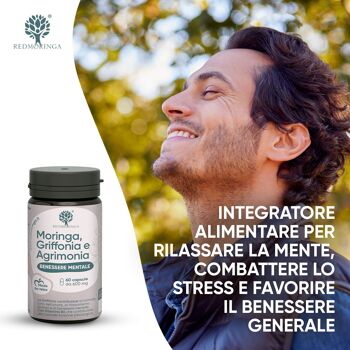 Complément alimentaire contre l'anxiété, Moringa, Fleurs de Bach, Griffonia, Vitamine B6, Anxiété et Stress 5