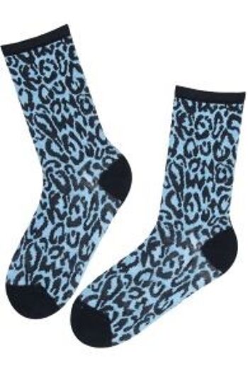 RIINU chaussettes en laine à imprimé léopard taille 6-9 3