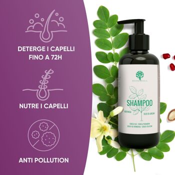 Shampoing EcoBio Moringa 99% Naturel et Antipollution | Moringa et Grenade 5