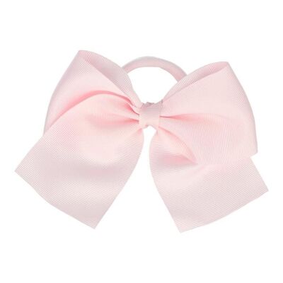 Hair Bow with Acrylic Rubber Band - 11 x 9 cm - Pastel Pink