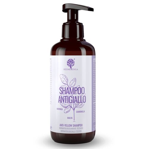 Shampoo alla Moringa EcoBio 99% Naturale Antigiallo | Moringa e Malva
