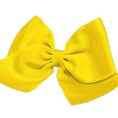 Yellow bow with alligator clip - 11 X 9 cm
