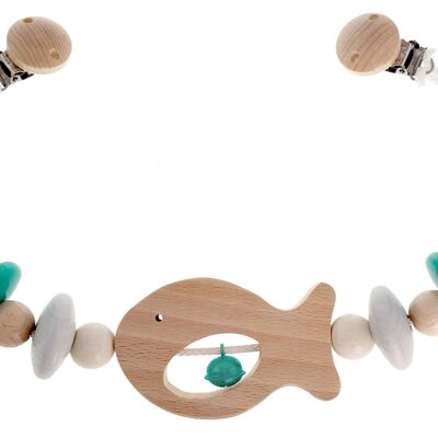 Carriage chain fish, natural turquoise