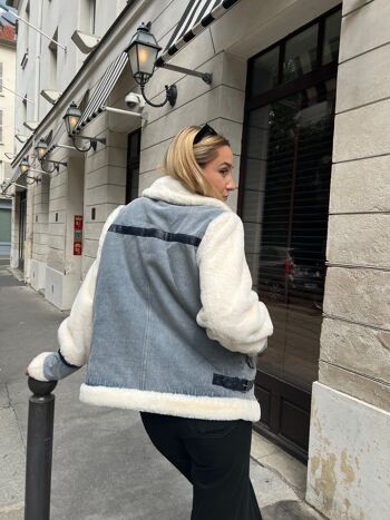 Faux fur and Denim Bomber 3