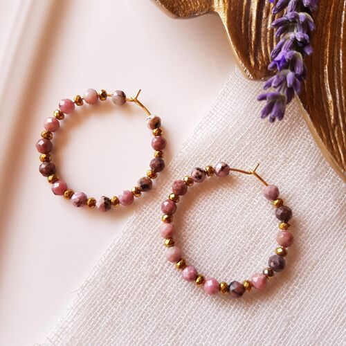 Boucles d'oreilles annette rhodonite