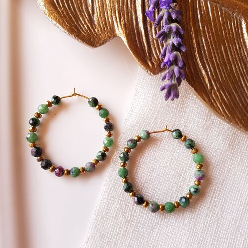 Boucles d'oreilles annette rubis zoisite