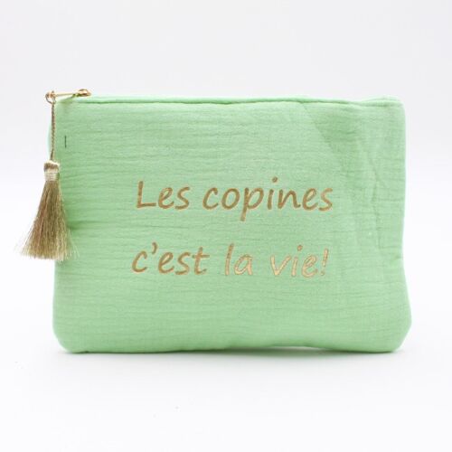 Pochette à message "Les copines c'est la vie"