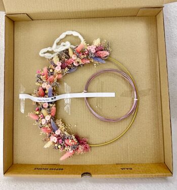 Couronne murale, Fleurs séchées personnalisable, Cadeau 3