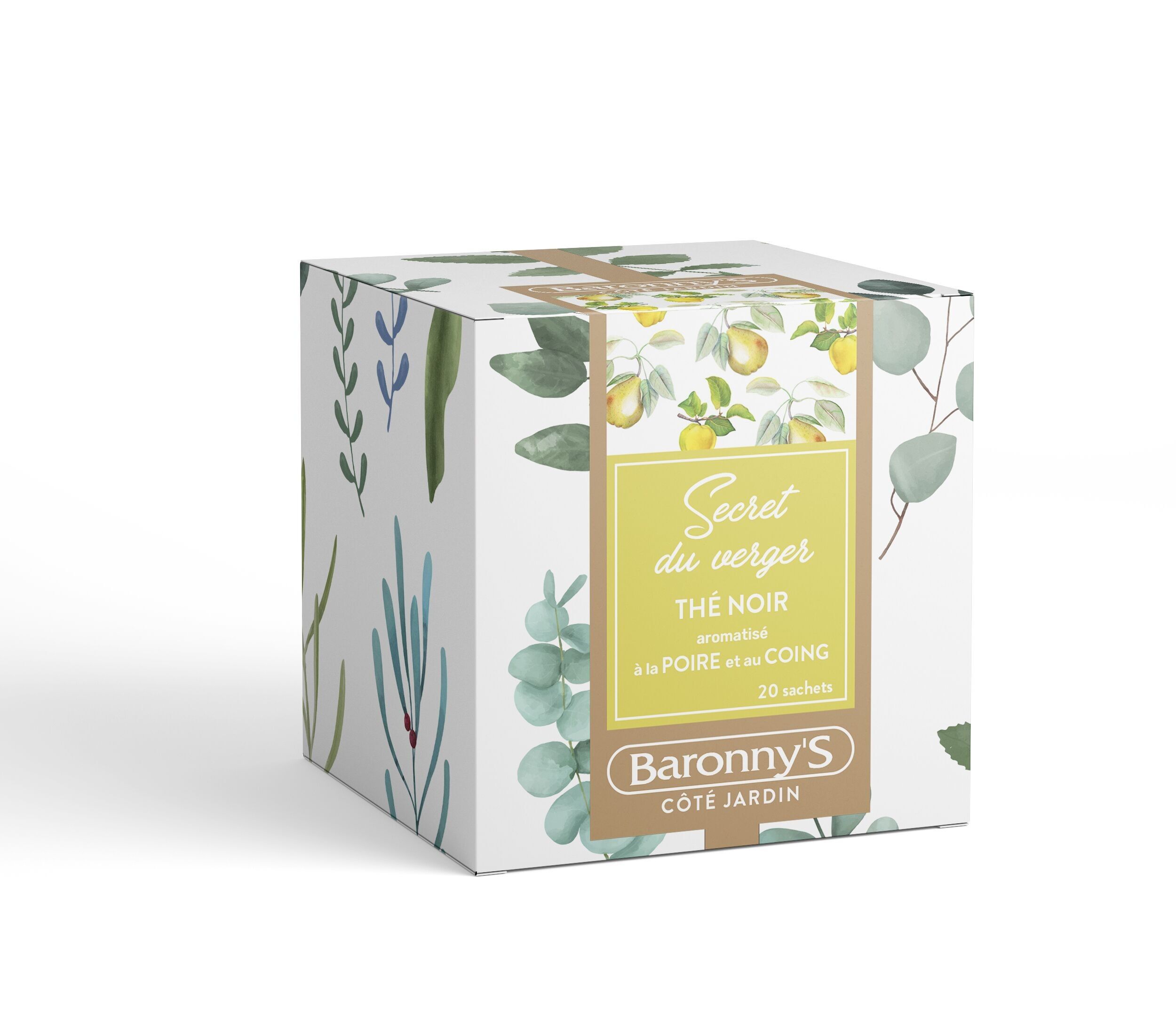 Tè nero aromatizzato alla pera e mela cotogna - Secret du Verger - Scatola da 20 bustine