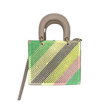 Sac à main synthétique multicolore à paillettes brillantes 5