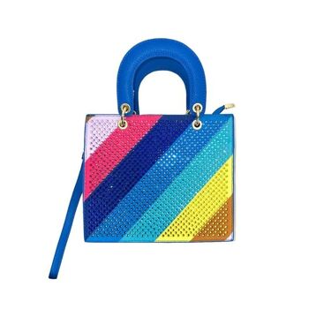 Sac à main synthétique multicolore à paillettes brillantes 7