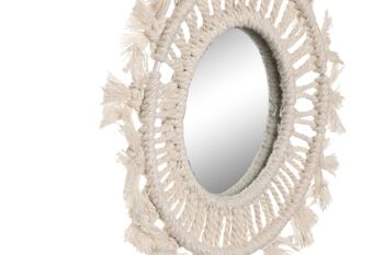 MIROIR SET 3 VERRE MACRAMÉ 20X1X20 BLANC ES212331 2