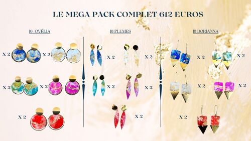 Boucles d'oreilles MEGA pack complet