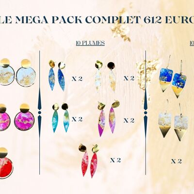 Boucles d'oreilles MEGA pack complet