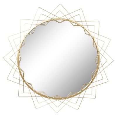 Specchio in vetro metallo 80X2,5X80 Oro MB208734