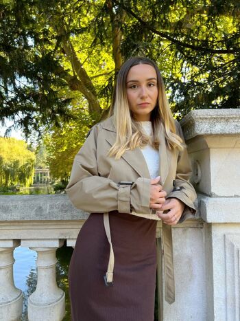 Cropped Trench coat 11