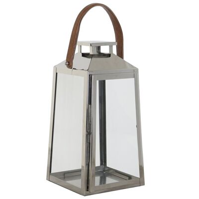 LAMPE EN ACIER VERRE LAMPE 20X20X40 ARGENT CHROME FA208324