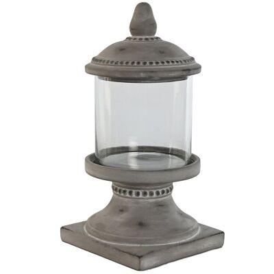 LAMPADAIRE VERRE CIMENT 19X19X40 GRIS USÉ PV209986