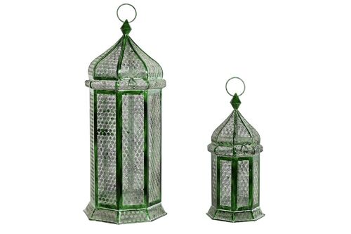 Farola Set 2 Metal 23X23X57 Verde FA212612