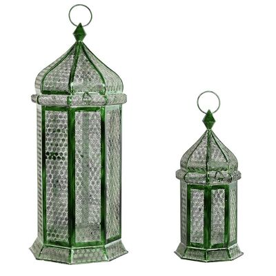 Farola Set 2 Metal 23X23X57 Verde FA212612