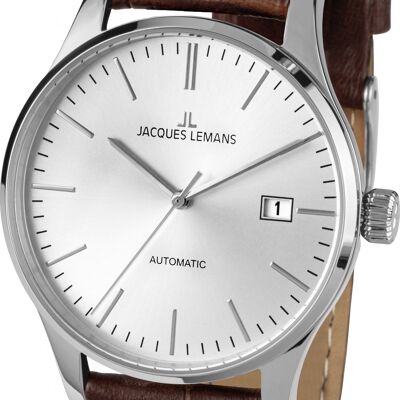 Jacques Lemans London Automatic Brown  Leather Strap Men's Watch
