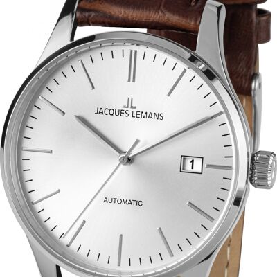 Jacques Lemans London Automatic Brown  Leather Strap Men's Watch