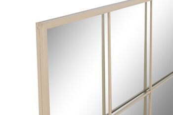 MIROIR EN VERRE FER 90X1X120 FENÊTRE BEIGE ES211599 2