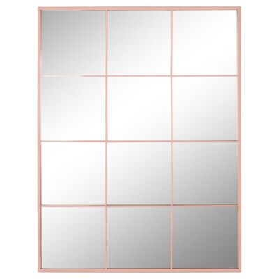 Specchio in vetro ferro 90X1X120 Finestra Rosa Pallido ES211595