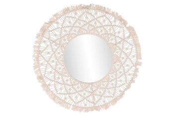 MIROIR EN VERRE MACRAMÉ 76X1X76 41CM BEIGE ES212319 1