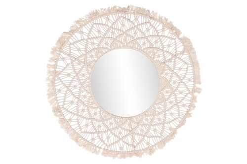 Espejo Macrame Cristal 76X1X76 41Cm Beige ES212319