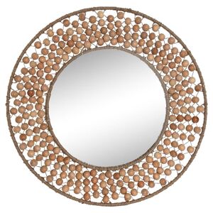 MIROIR BOIS VERRE 41X2X41 BOULES NATURELLES ES212324