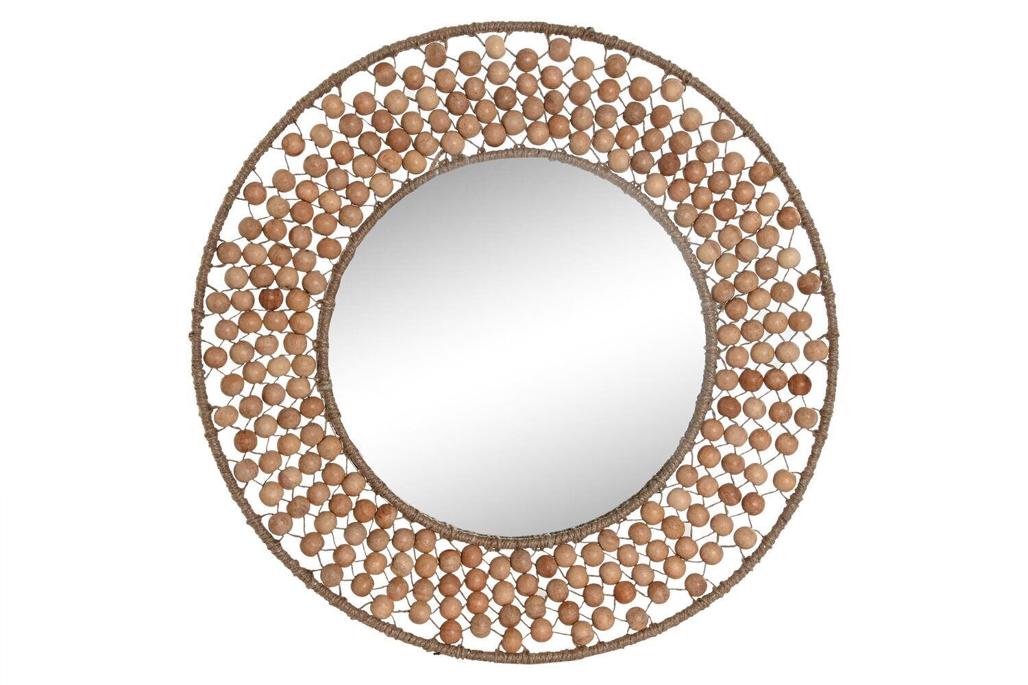 SPECCHIO VETRO LEGNO 41X2X41 SFERE NATURALE ES212324