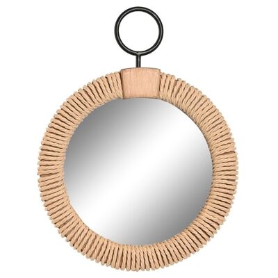 WOODEN ROPE MIRROR 25X3.5X33 NATURAL MB209214