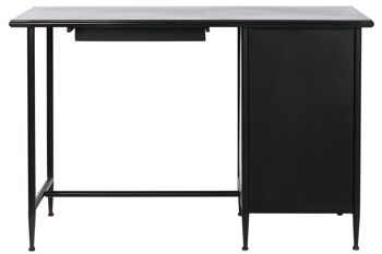 BUREAU MÉTAL VERRE 120X50X80 NOIR MB208410 10