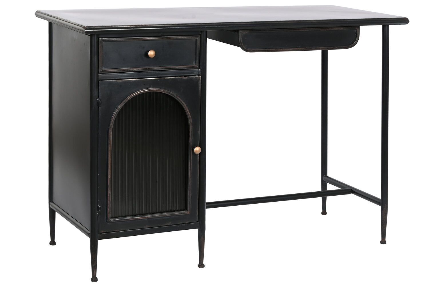 SCRIVANIA METALLO VETRO 120X50X80 NERO MB208410