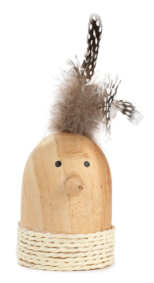 Vogel mit Feder 9 cm VE 12