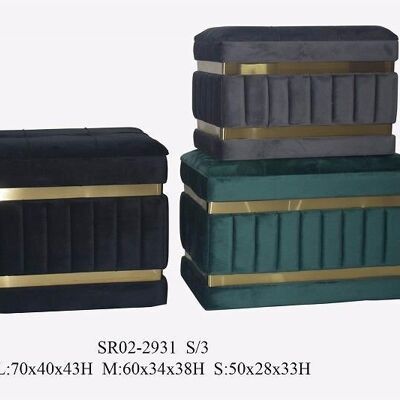 SHOE REMOVAL SET 3 POLYESTER MDF 70X40X43 MB206643