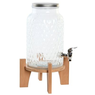 BAMBOO GLASS DRINK DISPENSER 24X24X41 5,8L PC205136